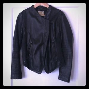 Black leather Laundry moto jacket